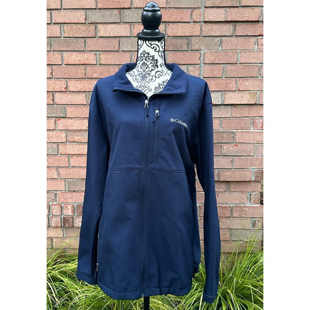EUC Columbia Men's Ascender Softshell Jacket Navy Blue XXL
